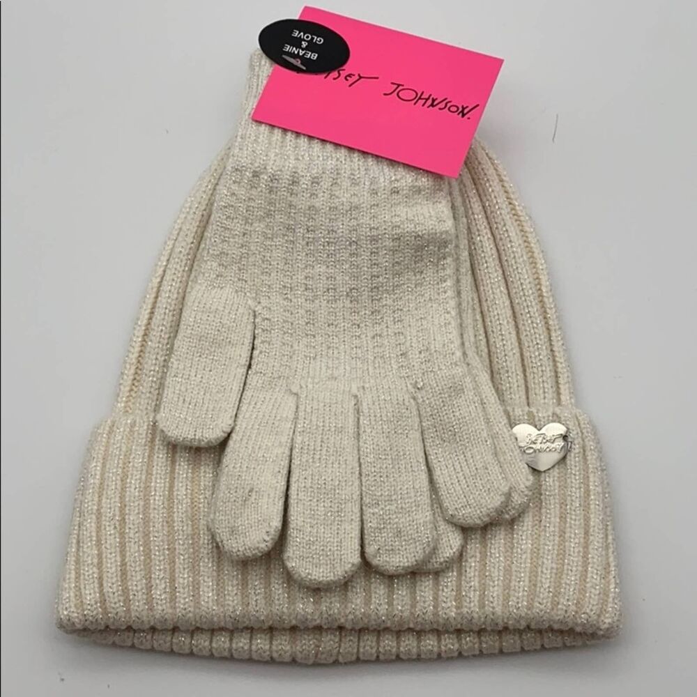 Betsey Johnson Woman’s Beanie and Gloves